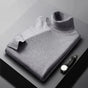 Men's plain turtleneck sweater with ribbed collar and cuffs