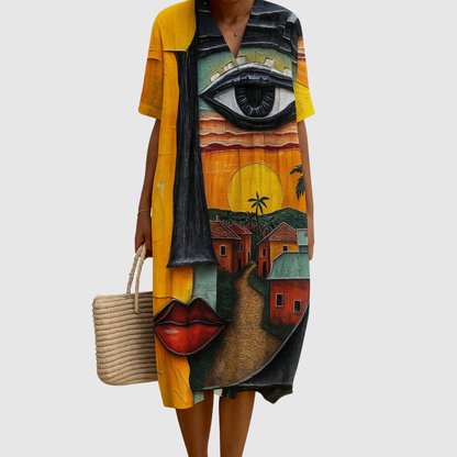 Nina Abstract Print Summer Dress 1