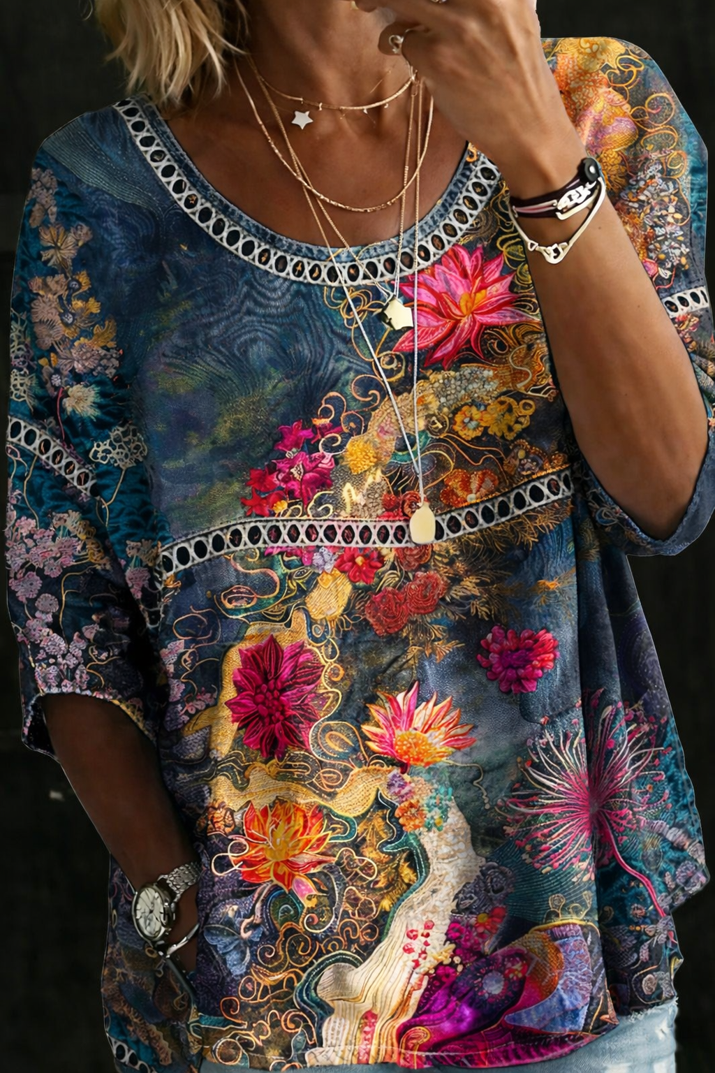 Nina Vintage Floral Blouse 0