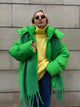 Women's oversized hooded puffer jacket with quilted panels