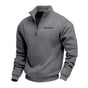Men's quarter-zip sweater with mock neck and long sleeves