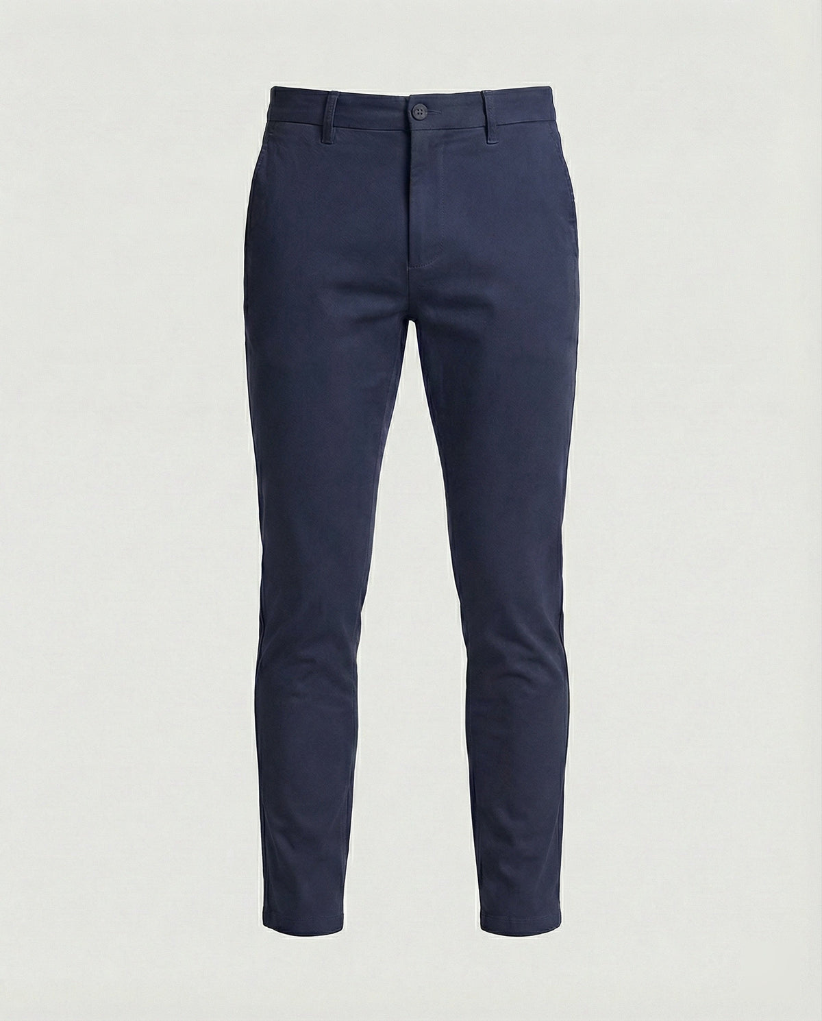 Men's grey slim fit chino trousers, front view