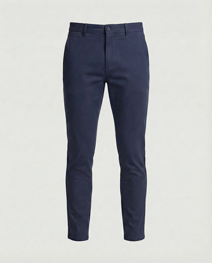 Men's grey slim fit chino trousers, front view
