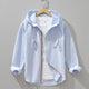 Men's hooded zip shirt jacket with chest pocket
