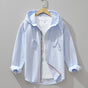 Men's hooded zip shirt jacket with chest pocket