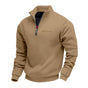 Men's quarter-zip sweater with mock neck and long sleeves