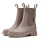 VALERIE waterproof ankle boots with chunky lug sole and ribbed collar, pull handles