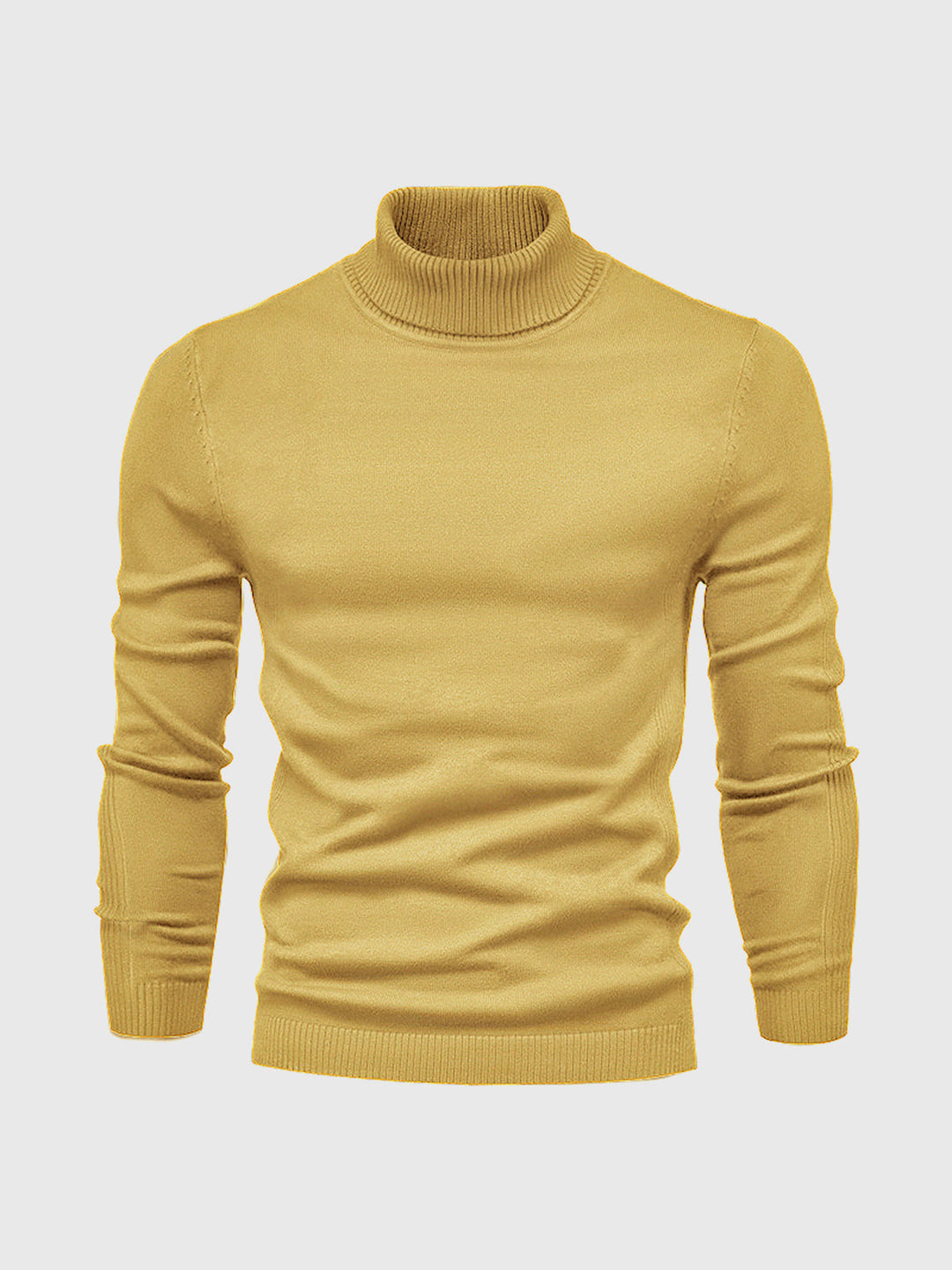 Men's long-sleeve ribbed turtleneck sweater