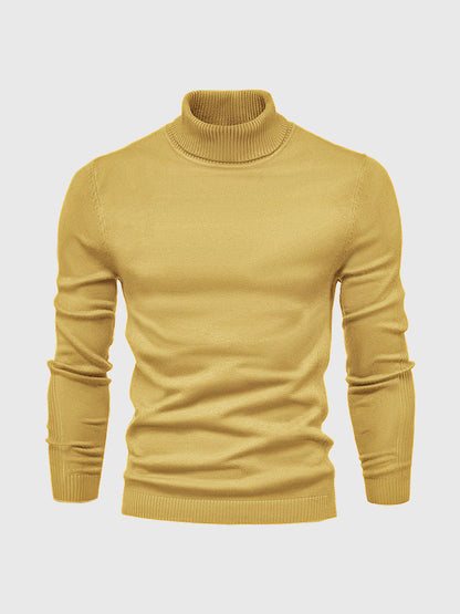 Men's long-sleeve ribbed turtleneck sweater
