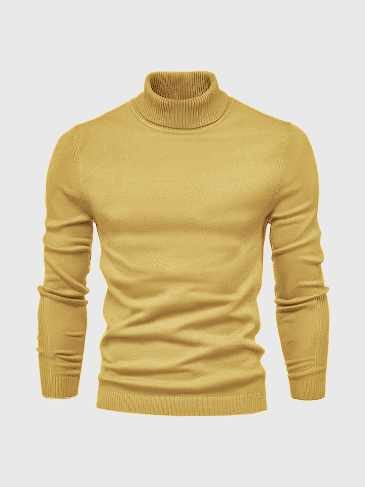 Men's long-sleeve ribbed turtleneck sweater