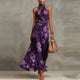 Women's Floral Sleeveless Maxi Dress — Lightweight Chiffon Print Summer Dress