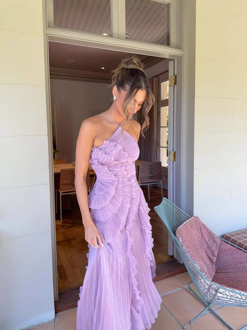 Elowyn Pleated Evening Dress