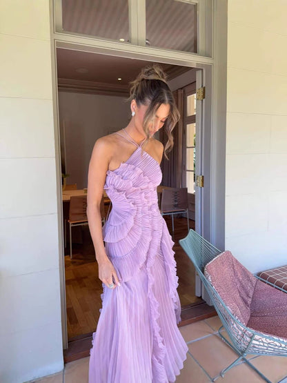 Elowyn Pleated Evening Dress