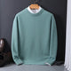 Men's plain crew neck knit sweater with long sleeves