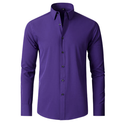 Men's slim-fit long-sleeve button-down shirt