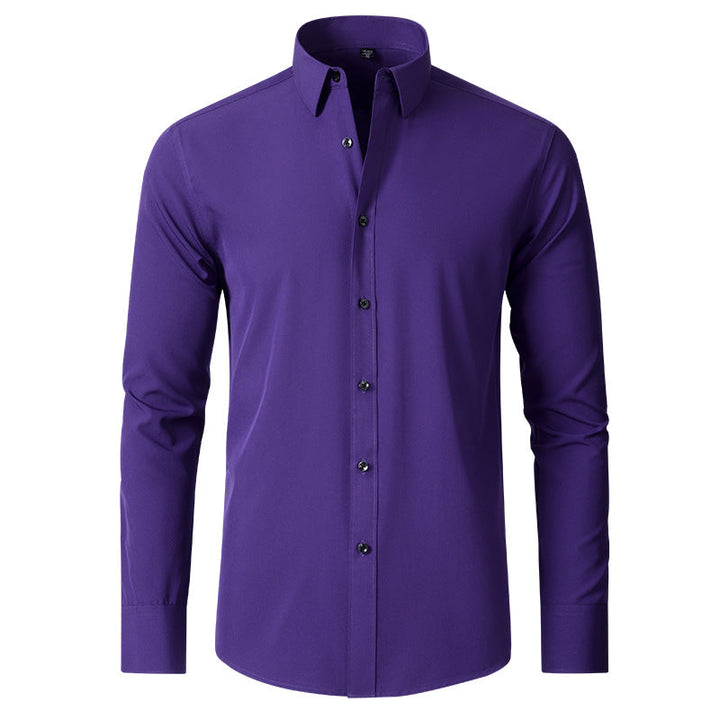 Men's slim-fit long-sleeve button-down shirt
