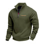 Men's quarter-zip sweater with mock neck and long sleeves