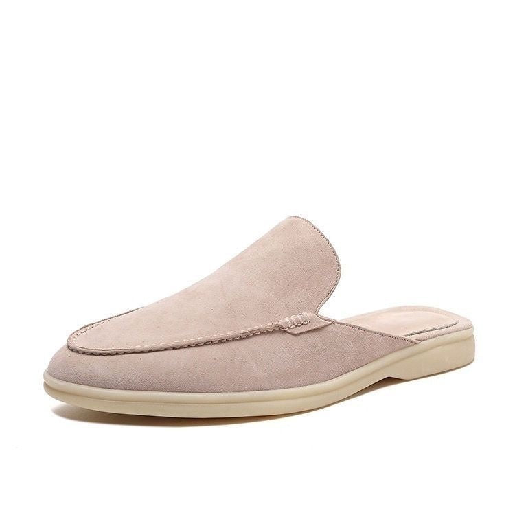 Moc toe slip-on loafers with stitched trim and low flat soles