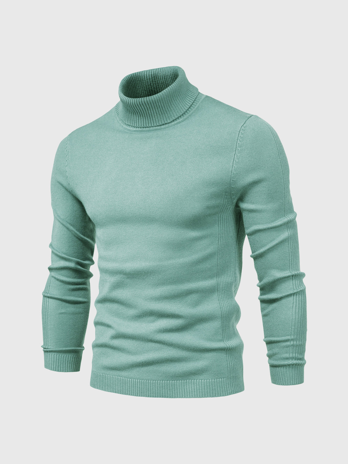 Men's long-sleeve ribbed turtleneck sweater