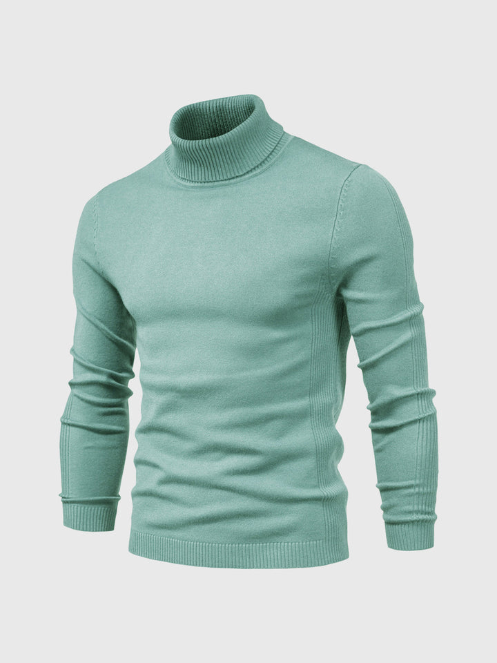 Men's long-sleeve ribbed turtleneck sweater