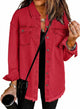 Women's longline denim jacket with collar chest pockets and frayed hem