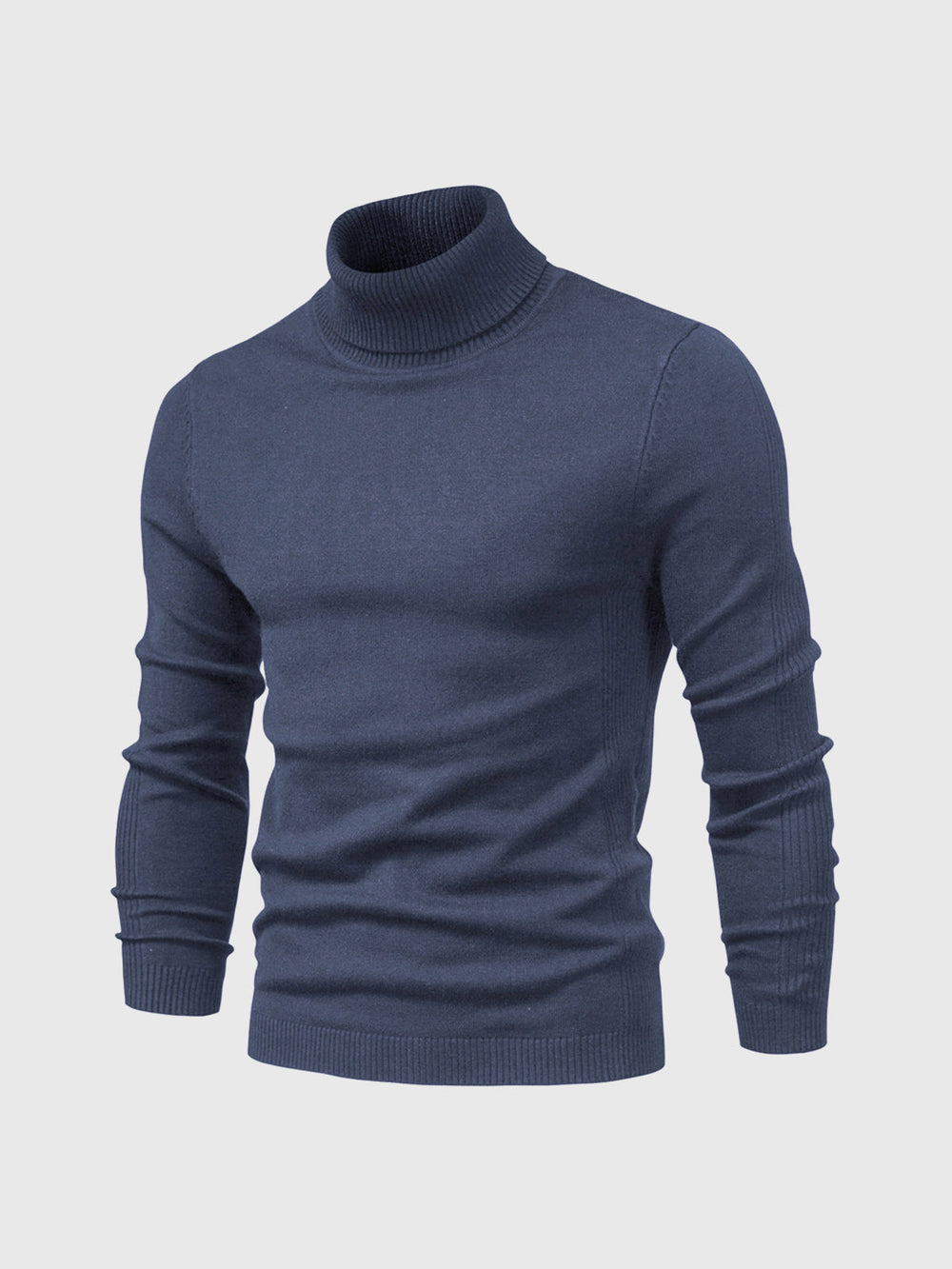 Men's long-sleeve ribbed turtleneck sweater