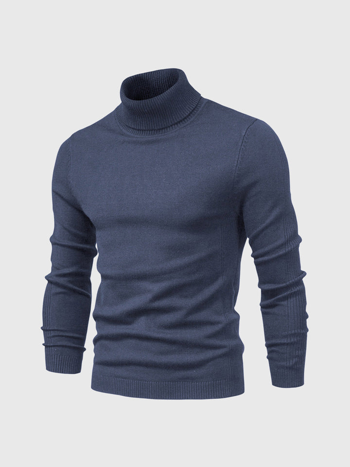 Men's long-sleeve ribbed turtleneck sweater