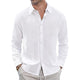 Men's slim fit long sleeve textured shirt with pointed collar