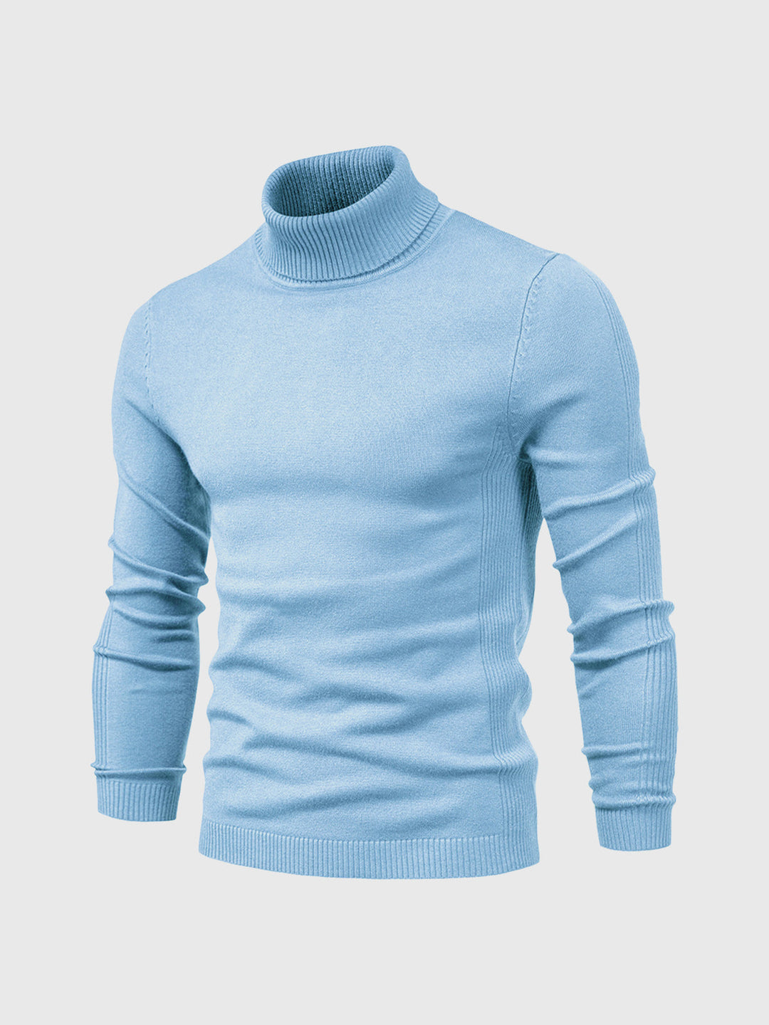 Men's long-sleeve ribbed turtleneck sweater