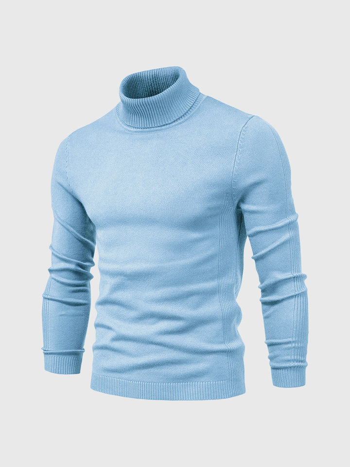 Men's long-sleeve ribbed turtleneck sweater