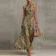 Women's Floral Sleeveless Maxi Dress — Lightweight Chiffon Print Summer Dress