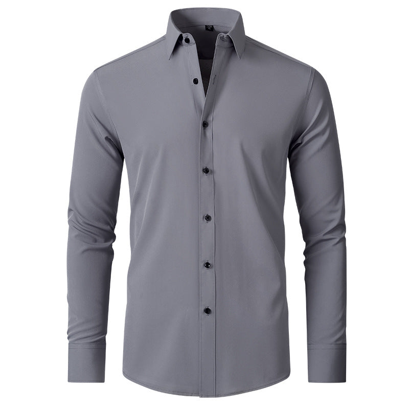 Men's slim-fit long-sleeve button-down shirt