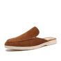 Moc toe slip-on loafers with stitched trim and low flat soles