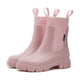 VALERIE waterproof ankle boots with chunky lug sole and ribbed collar, pull handles