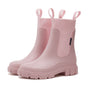 VALERIE waterproof ankle boots with chunky lug sole and ribbed collar, pull handles