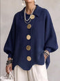 Women's oversized ribbed button-front cardigan with collared neckline and long sleeves