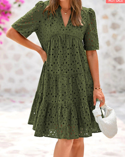 Estelle - Lace Ruffle Dress