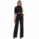 Women's two-piece trouser suit with high-neck cropped top