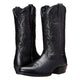 Tall embroidered western cowboy boots with pointed toes and low heels