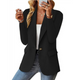 Women's tailored blazer with notched lapel, long sleeves and front flap pockets