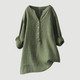 Women's Tunic Blouse, Split V Neck, Half Placket, Long Sleeve
