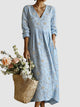 Women's Floral Midi Dress — Lightweight Print Flowing Summer Midi Dress