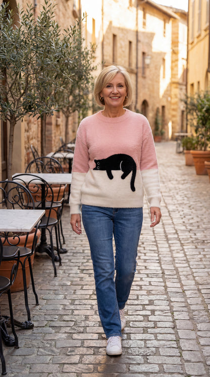 Ayla Cat Graphic Sweater
