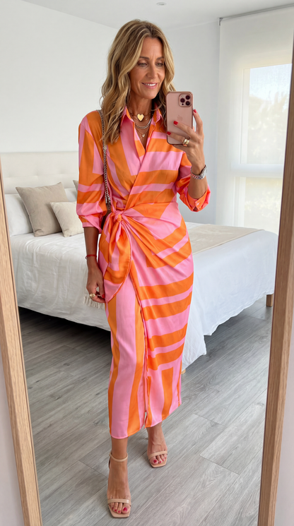 Serenity Striped Midi Dress