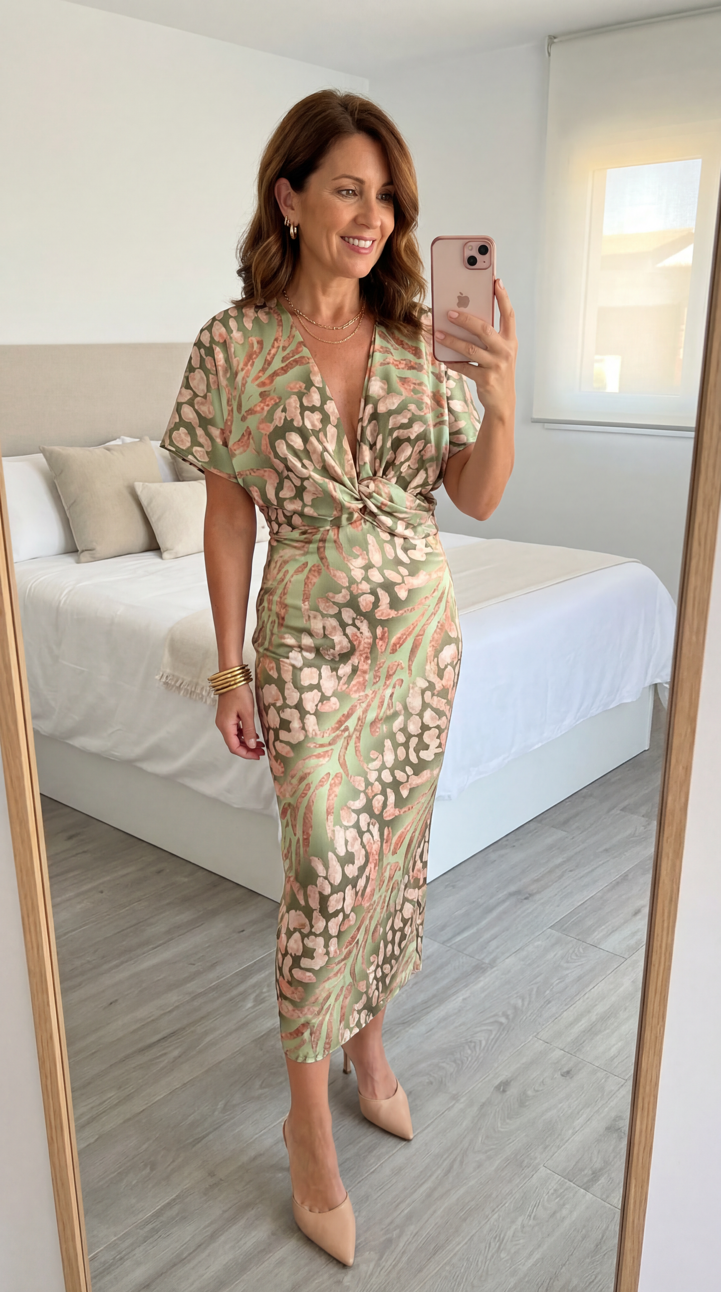 Coppertone Chic Midi Dress