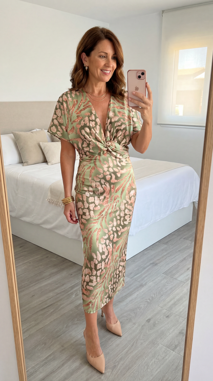 Coppertone Chic Midi Dress