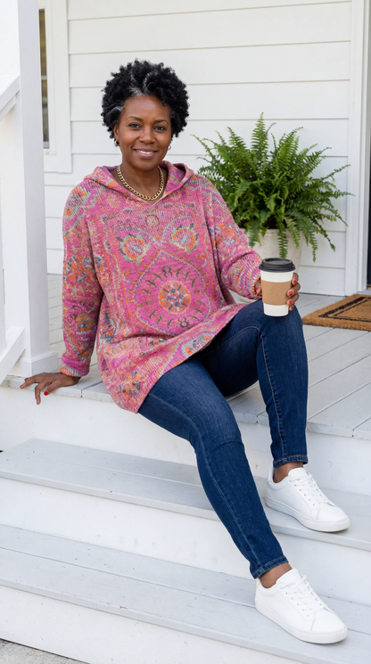 Seraphina Retro Hooded Knit Tunic
