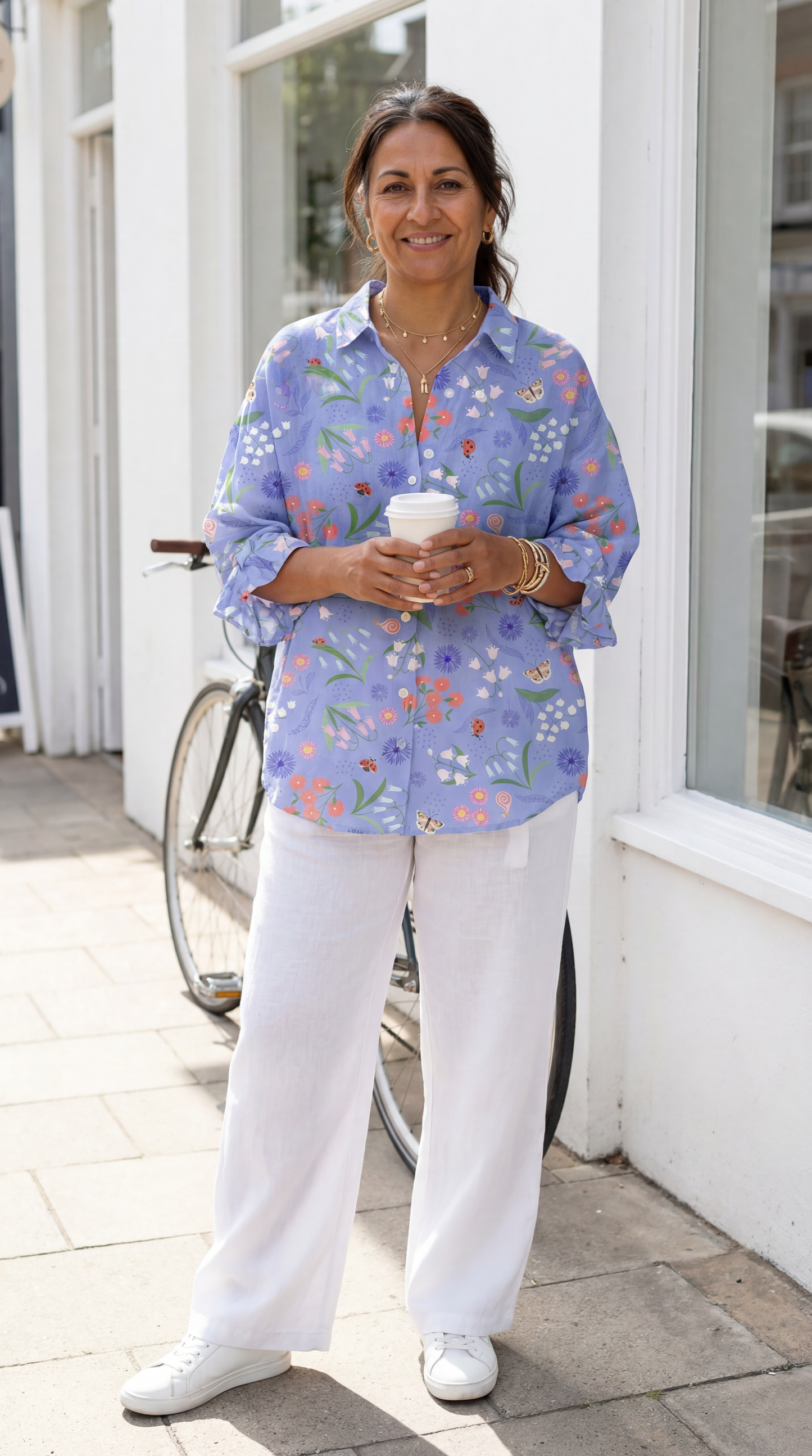 Lyra Printed Button Down Blouse