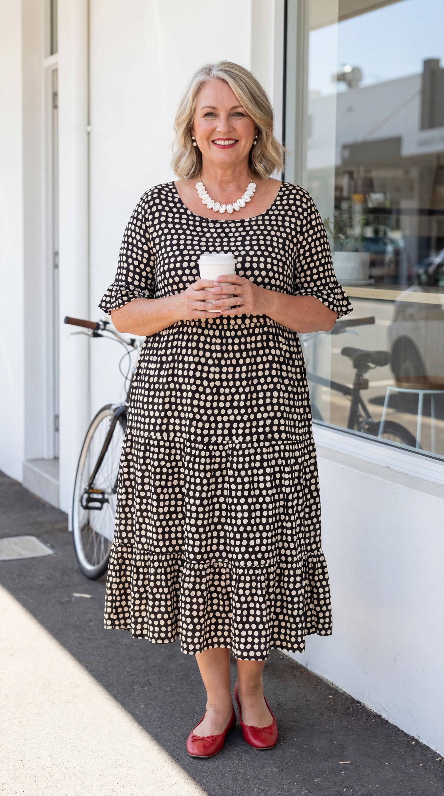 Maddie Printed Tiered Midi Dress