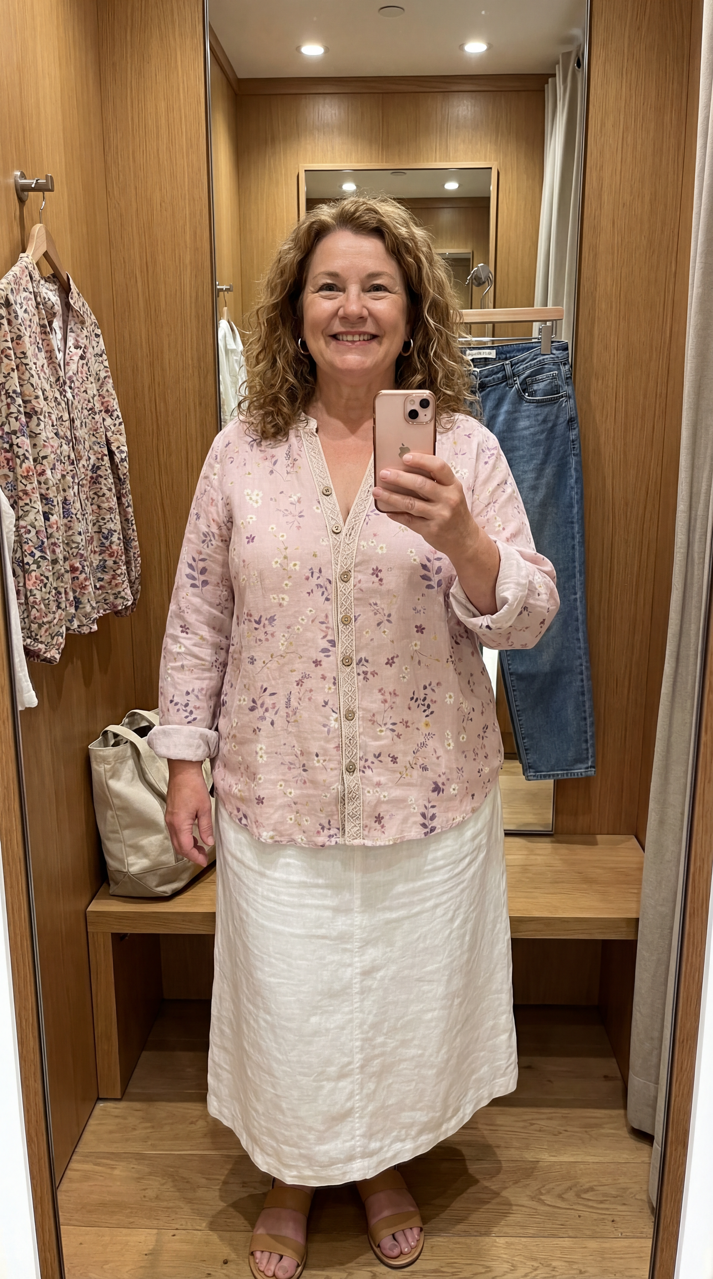 Adeline Printed Long Sleeve Button-Up Shirt